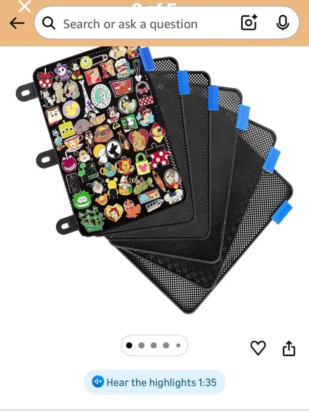 Pin display pages